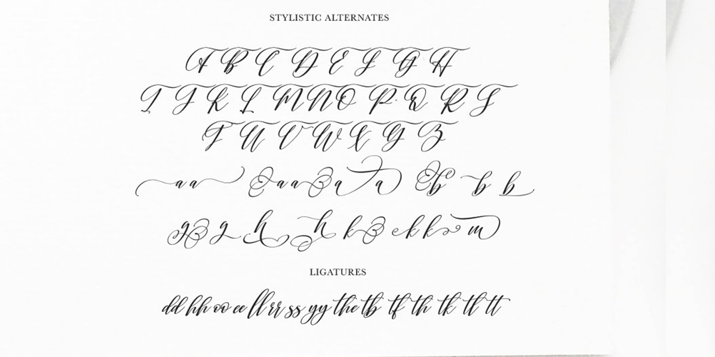 Beispiel einer Shington Script Regular-Schriftart